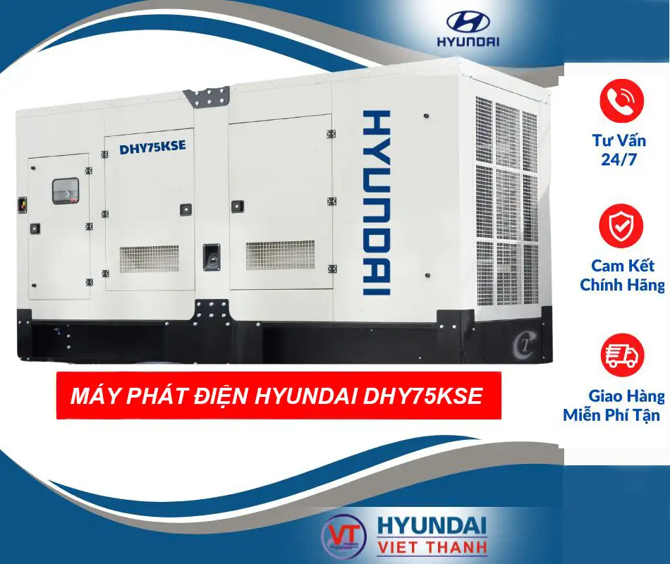 Máy phát điện 66kva - 72kva Hyundai DHY75KSE