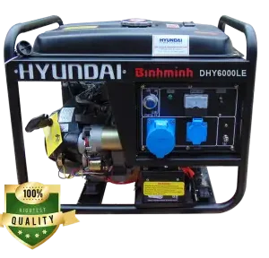 Máy phát điện chạy dầu 5KW – 5.5KW Hyundai DHY6000LE – Máy trần, đề nổ