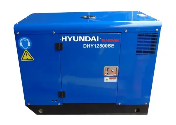 Máy phát điện 12.5KVA-13.5KVA diesel Hyundai DHY12500SE-3 pha, vỏ chống ồn, đề nổ